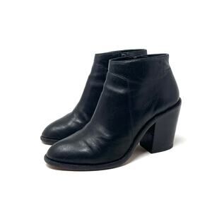 Loeffler Randall Ella Leather Ankle Boots - Black - Size 7.5